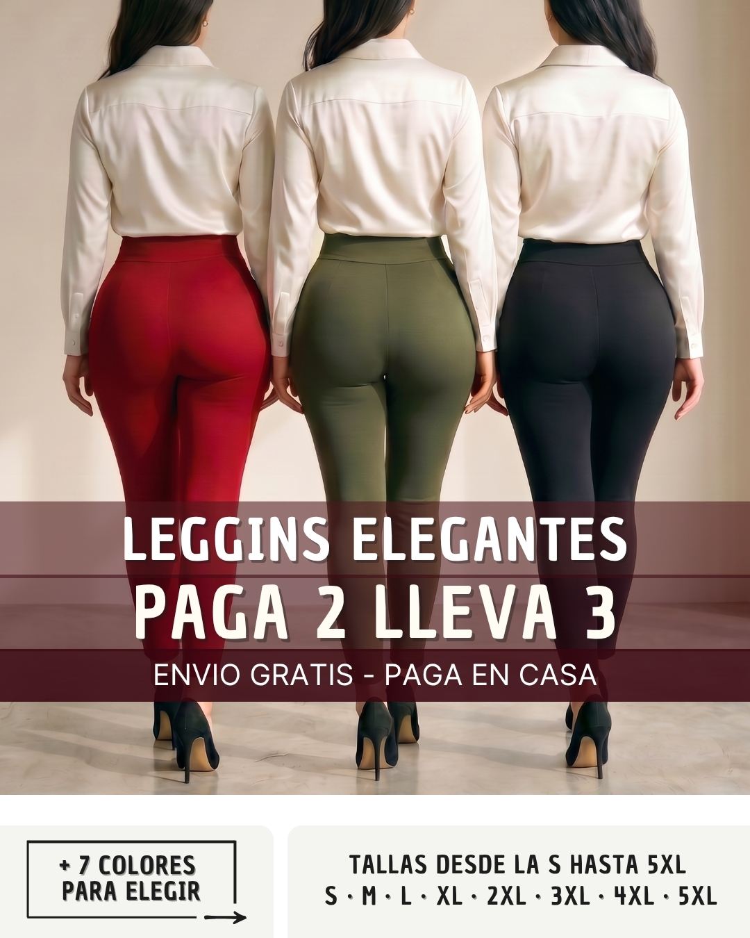 LEGGINS PARIS ELEGANTE LEVANTA COLA